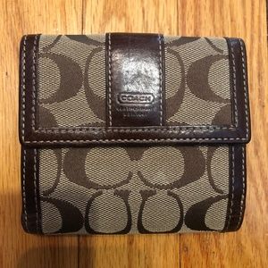 Coach Signature Brown Bifold Wallet